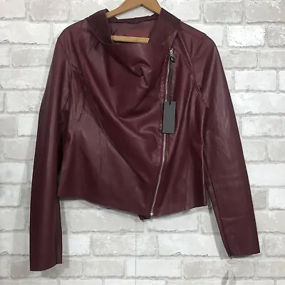 Buy Blank NYC Berry Vegan Leather On To The Next Zippered Drape Jacket SzM( MSRP$98) • 61.57£