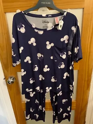 Buy Ladies Disney Pyjama Size Large Navy And White Brand New With Tags • 7.50£