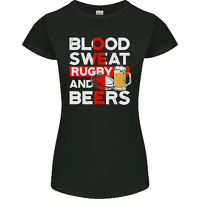 Buy Blood Sweat Rugby And Beers England Funny Womens Petite Cut T-Shirt • 9.99£