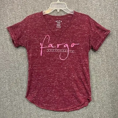 Buy Fargo North Dakota T-shirt Size M Red Short Sleeve Thin Stretch Blue 84 Women's • 3.78£