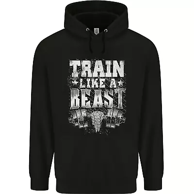 Buy Train Like A Beast Gym Training Top Mens 80% Cotton Hoodie • 24.99£