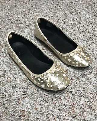 Buy Crazy 8 Girls Slip-On Dress Shoes Gold Star Glitter Size 4 • 7.21£
