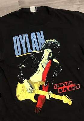Buy Vintage Bob Dylan 'Temple In Flames' 1987 Tour T Shirt - P2p 19  • 75£