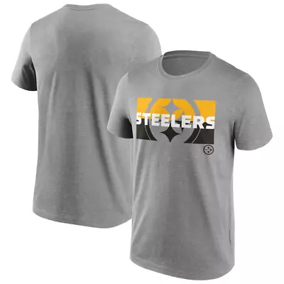 Buy Pittsburgh Steelers NFL T-Shirt Men's Square Off Grey Top - New • 14.99£