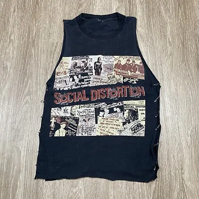 Buy Vintage Social Distortion T Shirt Women's S Chopped 00s Band Concert Tour Tee • 23.21£