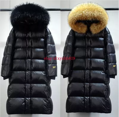 Buy 2024 Womens Winter Puffer Jacket Coat 90% Duck Down Jacket Real Fur Trim Parka • 94.93£