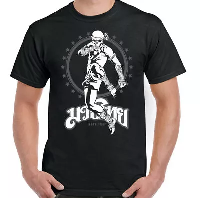 Buy Muay Thai Skeleton Kick Boxer Mens Martial Arts T-Shirt MMA Top UFC Skull Fight • 10.99£