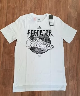 Buy Adidas Junior Boys T Shirt Top White Predator Football  • 9.99£
