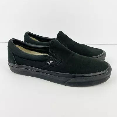 Buy Vans Shoes Womens 8 Mens 6.5 Classic Slip On Skater Sneakers Black/Black Canvas • 23.62£