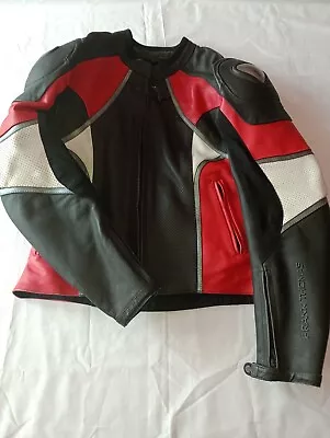 Buy Frank Thomas Titanium Motorcycle Jacket Womens Size 12 Red Black And White  • 29.99£
