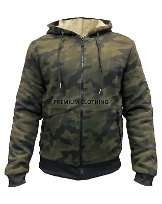 Buy FLEECE LINED Ex Store Mens Sherpa Thermal Hooded Fur Jackets Thick EXTRA Warm 24 • 12.99£