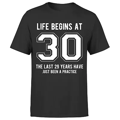Buy Life Begins At 30th Birthday Gift Mens T-Shirt Gift For Him • 9.99£