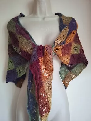 Buy Hand Knitted Yellow Wool Crochet Vintage GRANNY SQUARES Bolero Shrug Cardigan • 29.95£