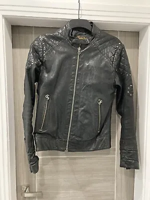 Buy Mens Replay Leather Jacket, Biker Leather Jacket, Metal Stud  Medium, • 99.99£