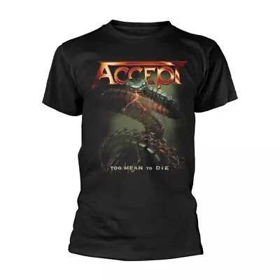 Buy ACCEPT - TOO MEAN TO DIE BLACK T-Shirt, Front & Back Print Small • 20.09£