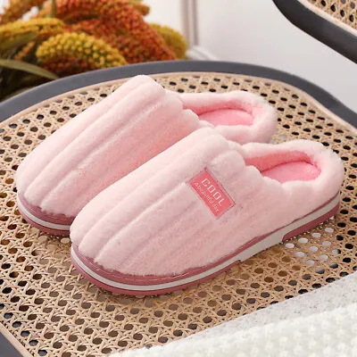 Buy Womens Slippers Slider Ladies Warm Fur Lined Winter Warm Mules Shoes House Size • 8.22£