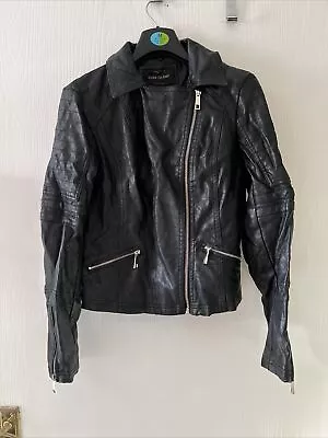 Buy Black Jacket Size 8. Ladies Faux Leather Biker Style Jacket. Fabulous • 10.99£