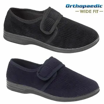 Buy Mens Diabetic Orthopaedic Easy Close Wide Fitting Strap Slippers Shoes Size 6-14 • 12.95£