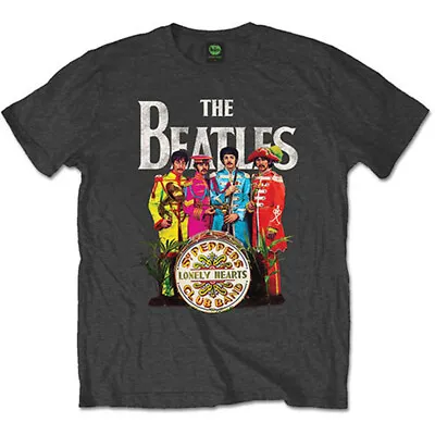 Buy The Beatles Sgt Pepper Charcoal T-Shirt NEW OFFICIAL • 14.89£
