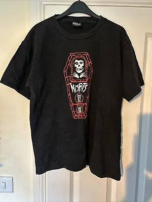 Buy Misfits Skull Band Music T-Shirt Black Cotton Large L • 10£