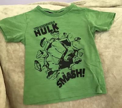 Buy Incredible Hulk ‘Smash’ Green T Shirt 1.5/2 Yrs With Back Motif Detail • 6.99£