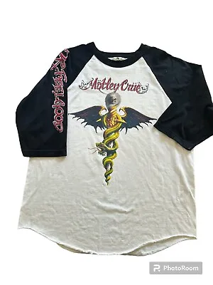 Buy Vintage Motley Crue Dr. Feelgood Raglan T-Shirt - Size Men’s XL Rare • 77.95£