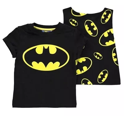 Buy Boys Kids Childrens Dc Comics Batman T-shirt Top With Attachable Cape Large Logo • 5£