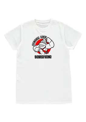 Buy T-shirt Mens Unisex Funny Retro Strong Like Donkey Kong Birthday Gift Polyester • 11.99£