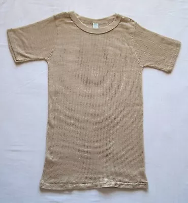 Buy Vintage 1980s Khaki Tan Short Sleeve Crew Neck MESH TEE Shirt - Medium - NOS • 14.13£