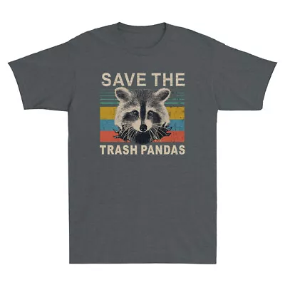 Buy Save The Trash Pandas Funny Racoon Animal Lover Retro Men's Short Sleeve T-Shirt • 14.99£