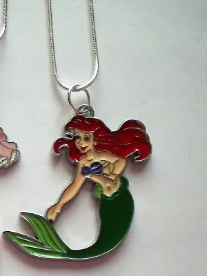 Buy Disney Little Mermaid Princess Ariel Sterling Silver Enamel Pendant Necklace • 6£