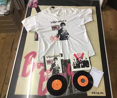 Buy The Vibrators  Baby Baby 2 X 7“. From UK + Germany Signed + Vintage T-shirt Punk • 84.57£