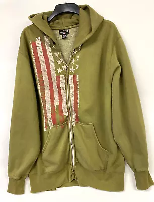 Buy Ralph Lauren Vintage Full Zip Cardigan Jacket Mens Xl/2xl Olive Flag Hood 193 • 10.50£