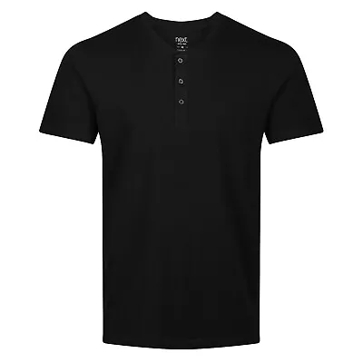 Buy Mens Next Henley T Shirt Grandad Collar Short Sleeve Tee Plain Casual Button Top • 7.99£
