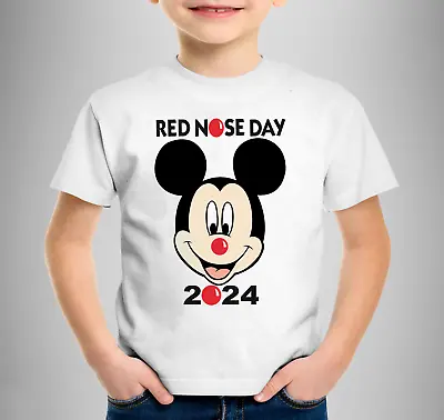 Buy Red Nose Day Mickey Mouse Minnie Personalised T-Shirts Top School Comic Relief • 8.99£