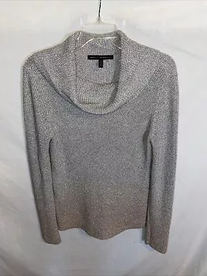 Buy White House Black Market Turtleneck Sweater Women’s Size Medium Gray Silver LS  • 37.69£