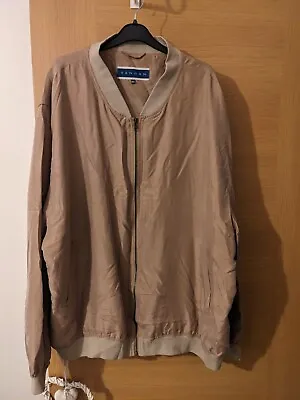Buy Mens Vintage Sangan Beige 100% Silk Jacket Size 3XL • 18.99£