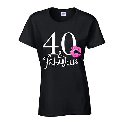 Buy 40th Birthday Gift T-Shirt Fabulous 40 Queen Love Forty Years Aged Ladies Top • 9.99£