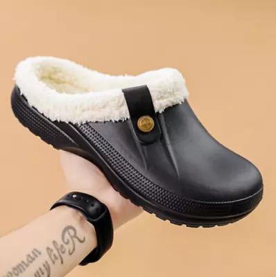 Buy Mens Womens Classic Lined Warm Faux Fur Slip On Slipper Couple Clogs Size Hot • 14.97£
