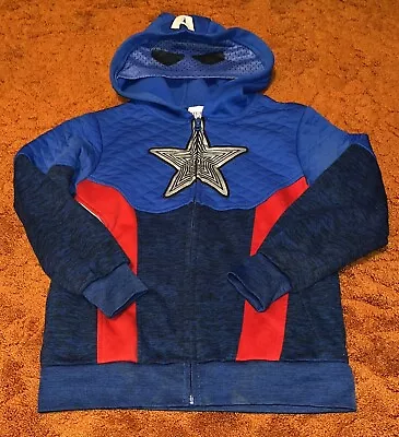 Buy Marvel Kids Captain America Zip Up Hooded Jacket Size 7 • 11.84£