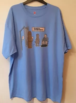 Buy Hanes Men's T Shirt Xxl 50  Chest Blue 'Speech Therapist' Chewbacca Groot • 12.99£