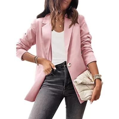 Buy Womens Lapel Blazer Suit Ladies OL Work  Slim Fit Long Sleeve Office Jacket Coat • 13.79£