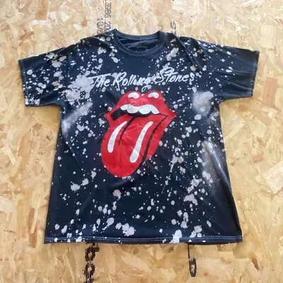 Buy The Rolling Stones T Shirt Black Tye Dye Medium M Mens Music Band Graphic • 8.99£