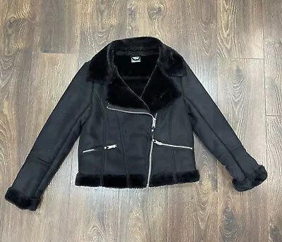 Buy Oasis Black Faux Suede Biker Jacket - Women Size S • 19.99£
