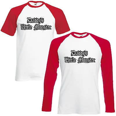 Buy Daddy's Little Monster Baseball T-Shirt Cosplay Lil Harley Quinn Inspired Top • 10.62£