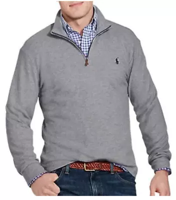 Buy Polo Ralph Lauren Half Zip Jumper Rib Pullover Sweater Sweatshirt Pullover M • 141.73£