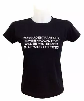 Buy Novelty Funny Womens Fun Slogan Cotton Tees T-Shirts Size 8-18 Uk NEW 3 Designs • 3.99£