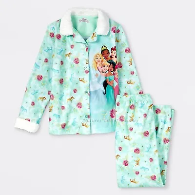 Buy Disney Princess Christmas Pajamas Girls Size 4-12 Set Ariel Tiana Belle Jasmine • 23.55£