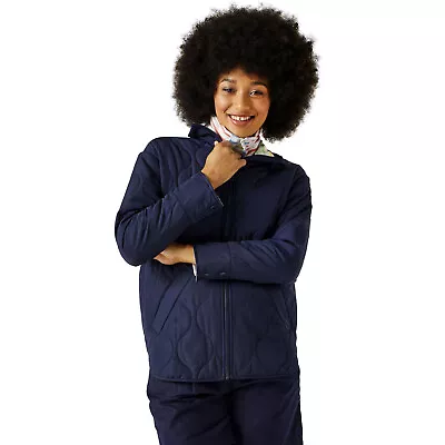 Buy Regatta Womens Courcelle High Collar Quilted Padded Jacket Coat -  Navy • 41.95£