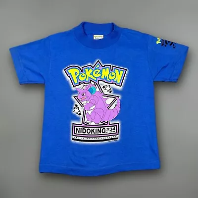Buy VTG 1999 Nintendo Pokemon Nidoking T-Shirt Kids Size 4 Charizard Pickachu NWT • 38.42£